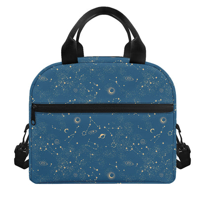 Cosmic Constellation Pattern Print Insulated Lunch Bag