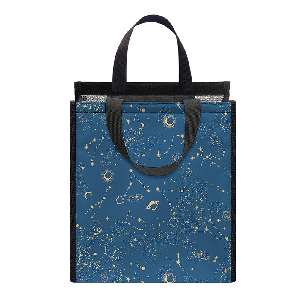 Cosmic Constellation Pattern Print Insulated Lunch Tote