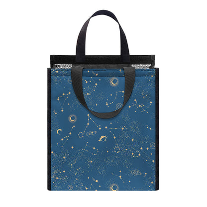 Cosmic Constellation Pattern Print Insulated Lunch Tote