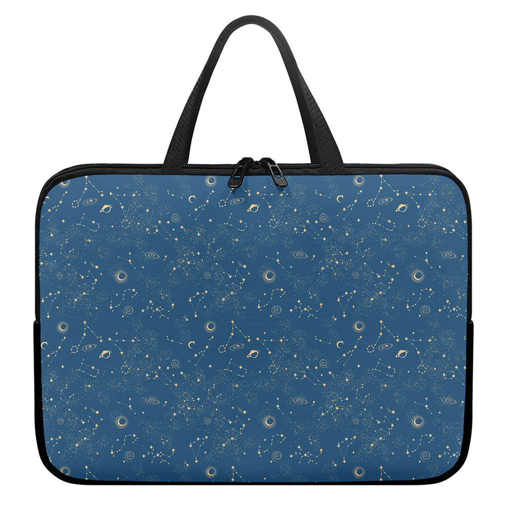 Cosmic Constellation Pattern Print Laptop Sleeve With Handle