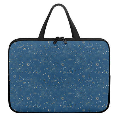 Cosmic Constellation Pattern Print Laptop Sleeve With Handle