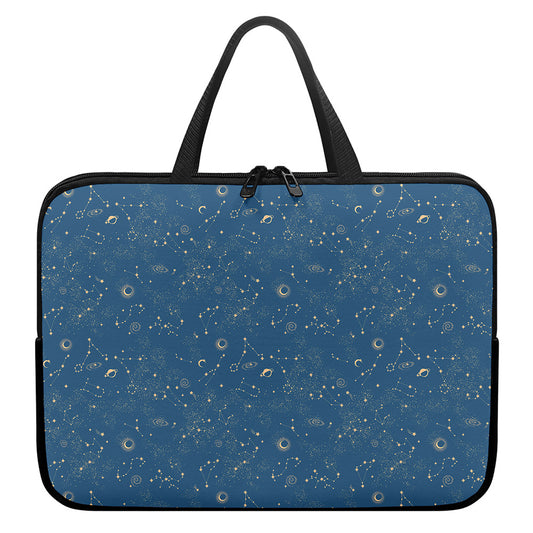 Cosmic Constellation Pattern Print Laptop Sleeve With Handle