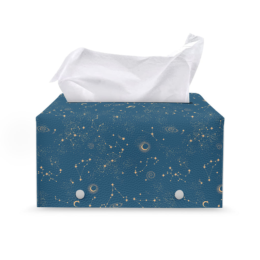 Cosmic Constellation Pattern Print Leather Tissue Box Cover