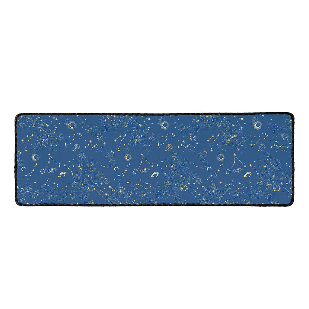 Cosmic Constellation Pattern Print Long Kitchen Mat