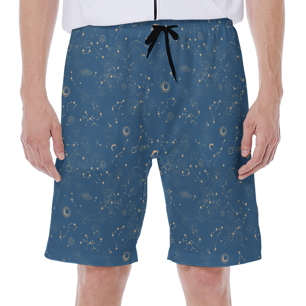 Cosmic Constellation Pattern Print Men's Beach Shorts