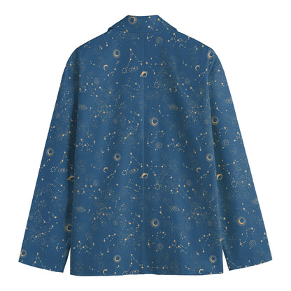Cosmic Constellation Pattern Print Men's Blazer