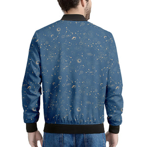 Cosmic Constellation Pattern Print Men's Bomber Jacket