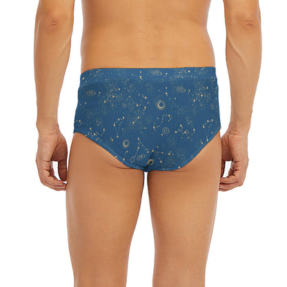 Cosmic Constellation Pattern Print Men's Briefs