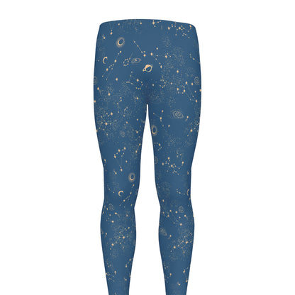 Cosmic Constellation Pattern Print Men's leggings