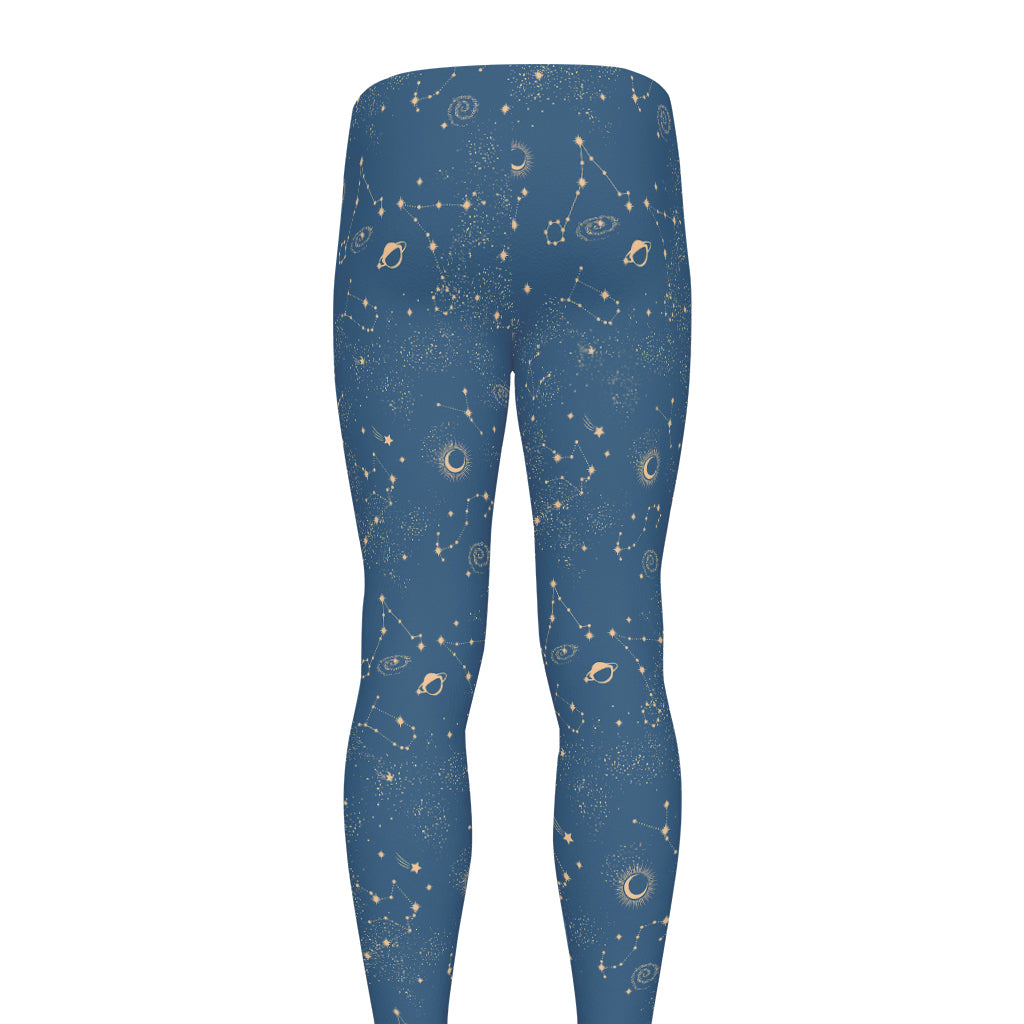 Cosmic Constellation Pattern Print Men's leggings