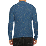 Cosmic Constellation Pattern Print Men's Long Sleeve Rash Guard