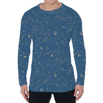 Cosmic Constellation Pattern Print Men's Long Sleeve T-Shirt