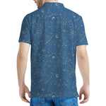 Cosmic Constellation Pattern Print Men's Polo Shirt