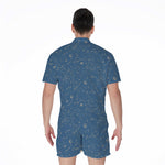 Cosmic Constellation Pattern Print Men's Rompers