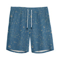 Cosmic Constellation Pattern Print Men's Athletic Shorts