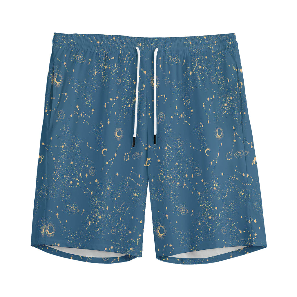 Cosmic Constellation Pattern Print Men's Sports Shorts