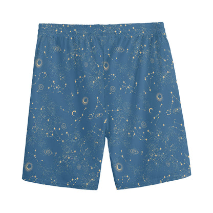 Cosmic Constellation Pattern Print Men's Sports Shorts