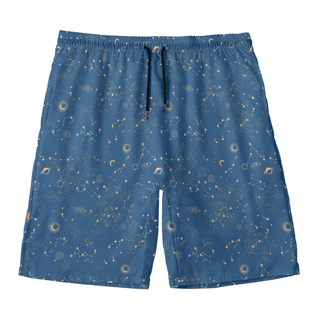 Cosmic Constellation Pattern Print Men's Swim Trunks