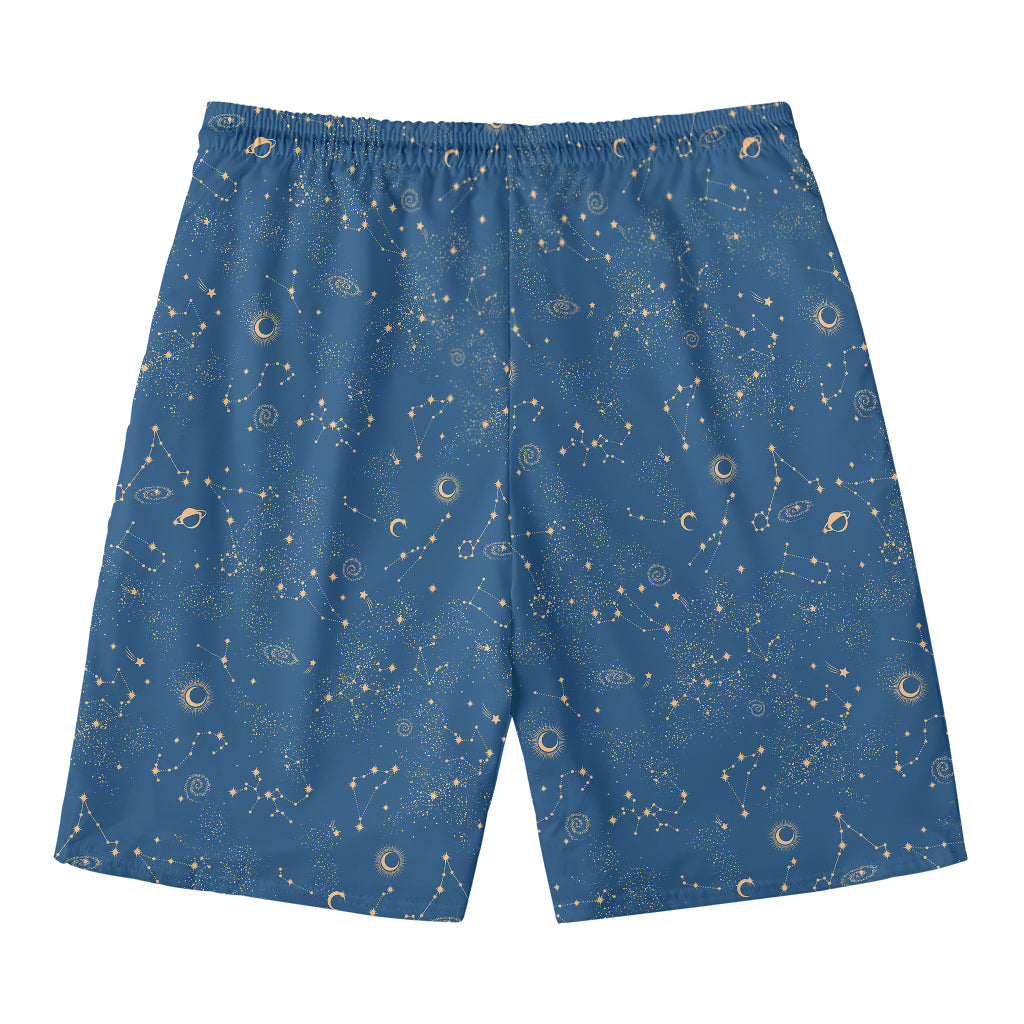 Cosmic Constellation Pattern Print Men's Swim Trunks