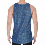 Cosmic Constellation Pattern Print Men's Velvet Tank Top