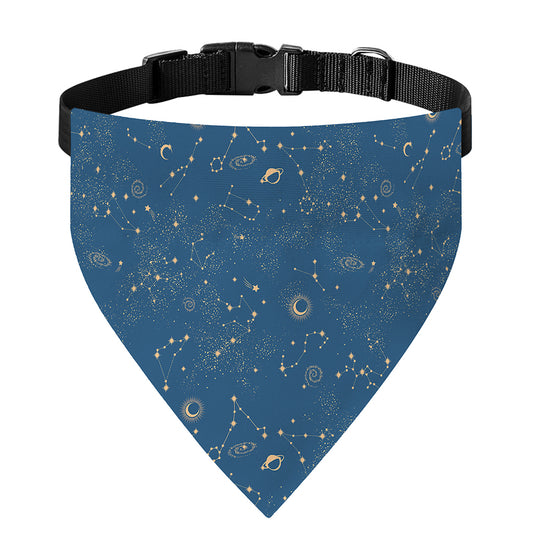 Cosmic Constellation Pattern Print Over The Collar Dog Bandana