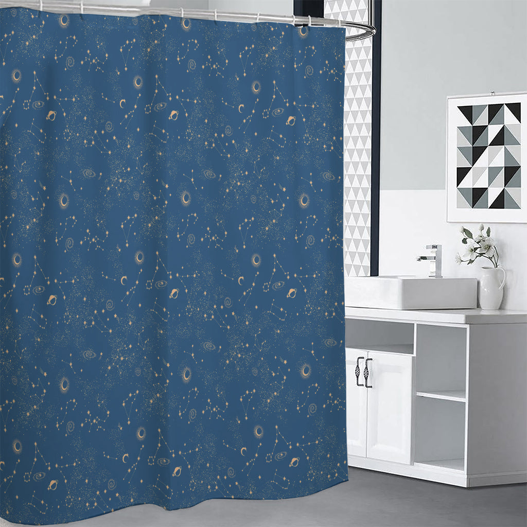 Cosmic Constellation Pattern Print Premium Shower Curtain