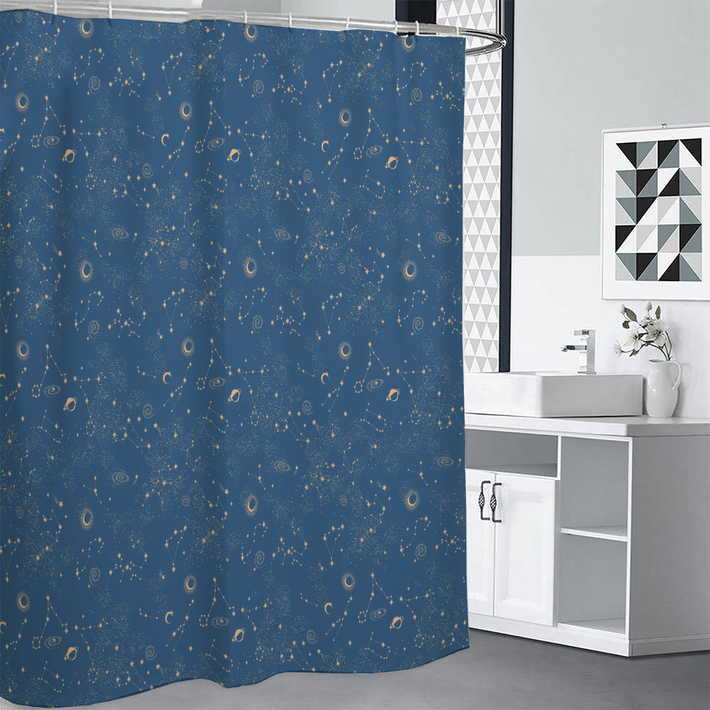 Cosmic Constellation Pattern Print Shower Curtain