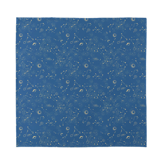 Cosmic Constellation Pattern Print Silk Bandana