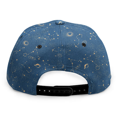 Cosmic Constellation Pattern Print Snapback Cap