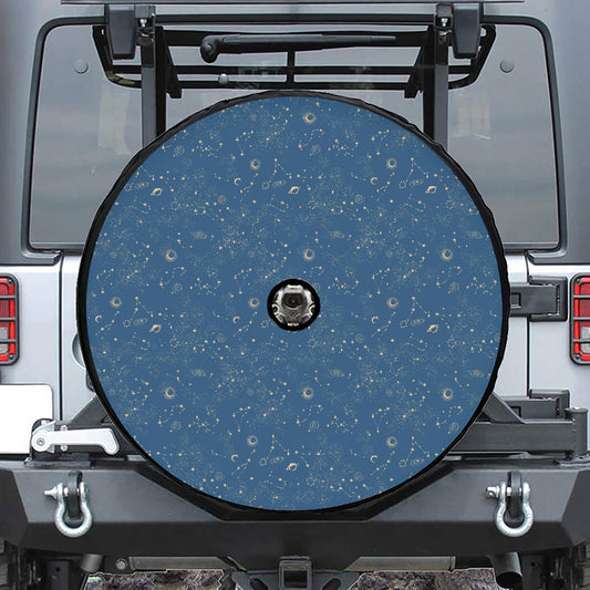 Cosmic Constellation Pattern Print Tire Cover With Camera Hole