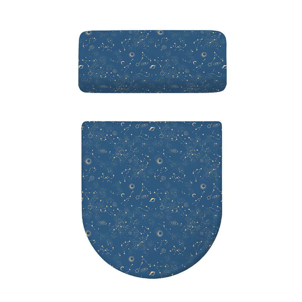 Cosmic Constellation Pattern Print Toilet Lid And Tank Cover Set