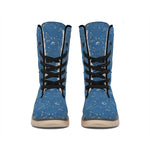 Cosmic Constellation Pattern Print Winter Boots