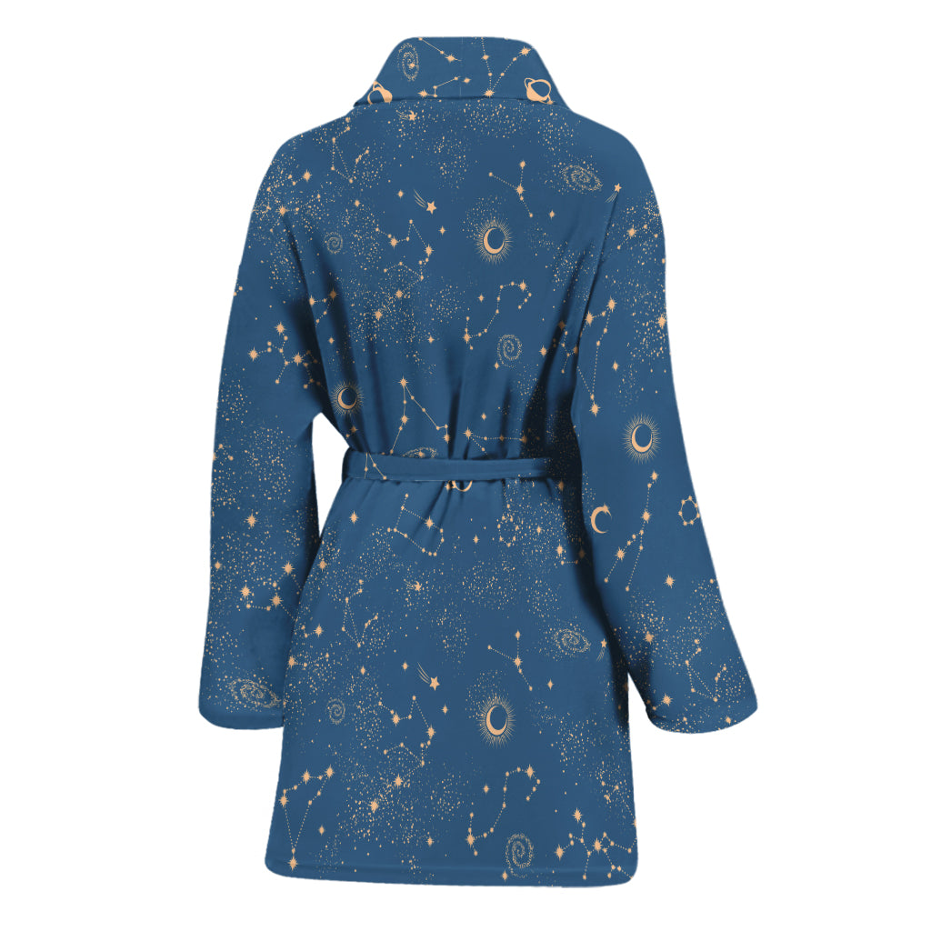 Cosmic Constellation Pattern Print Women's Bathrobe