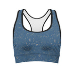 Cosmic Constellation Pattern Print Women's Sports Bra