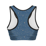 Cosmic Constellation Pattern Print Women's Sports Bra