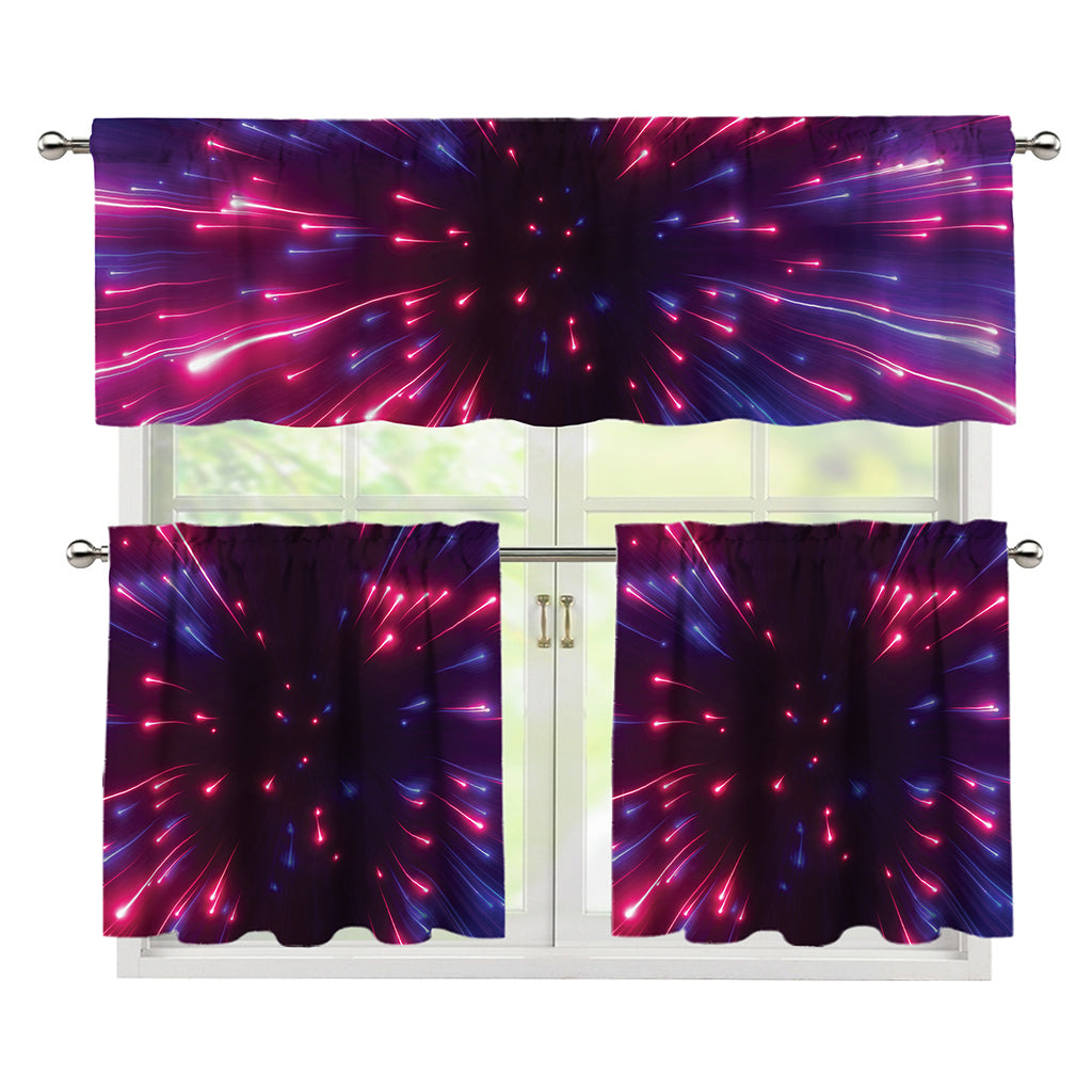 Cosmic Hyperspace Print 3 Piece Kitchen Curtains