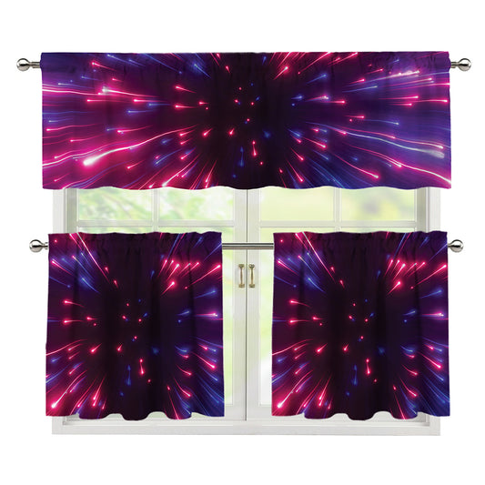 Cosmic Hyperspace Print 3 Piece Kitchen Curtains