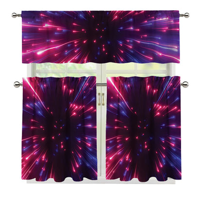 Cosmic Hyperspace Print 3 Piece Kitchen Curtains