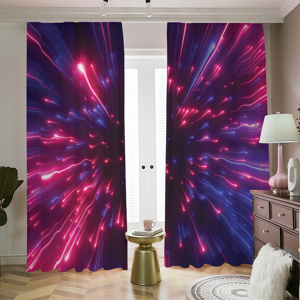 Cosmic Hyperspace Print Blackout Pencil Pleat Curtains