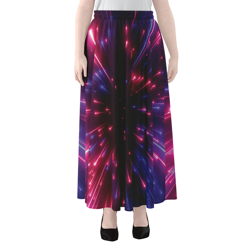 Cosmic Hyperspace Print Chiffon Maxi Skirt