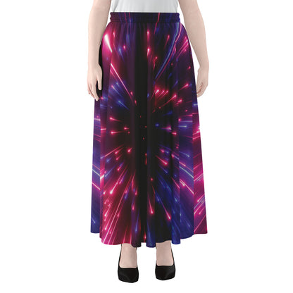 Cosmic Hyperspace Print Chiffon Maxi Skirt