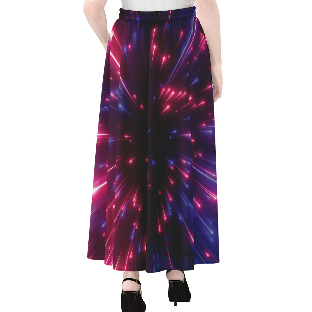 Cosmic Hyperspace Print Chiffon Maxi Skirt