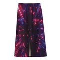 Cosmic Hyperspace Print Cotton Front Slit Maxi Skirt