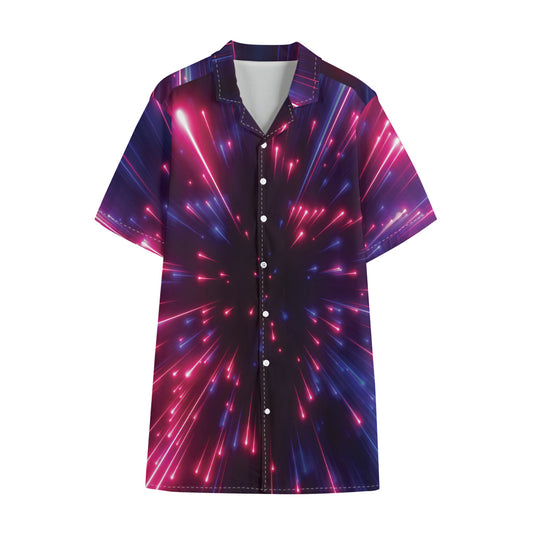 Cosmic Hyperspace Print Cotton Hawaiian Shirt