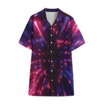 Cosmic Hyperspace Print Cotton Hawaiian Shirt
