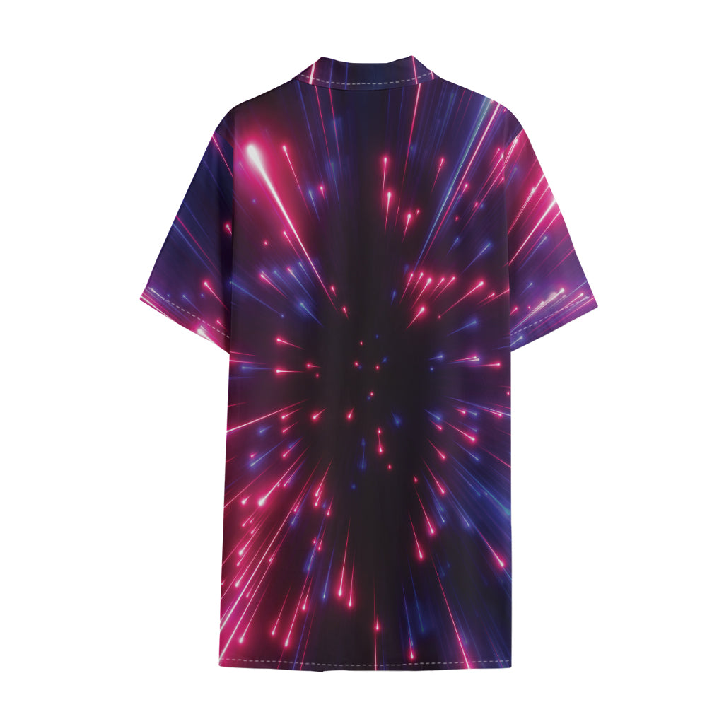 Cosmic Hyperspace Print Cotton Hawaiian Shirt