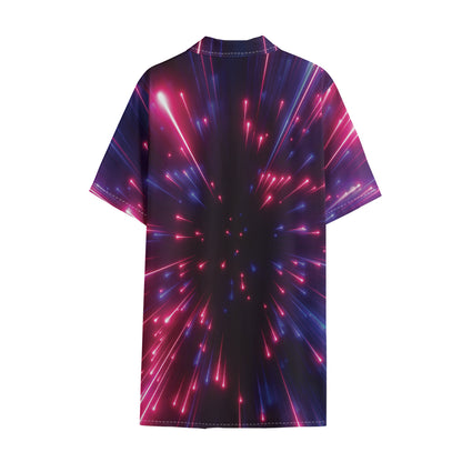 Cosmic Hyperspace Print Cotton Hawaiian Shirt