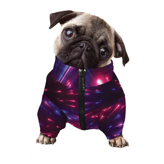 Cosmic Hyperspace Print Dog Zip Up Jacket