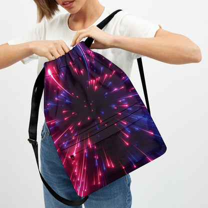 Cosmic Hyperspace Print Drawstring Backpack