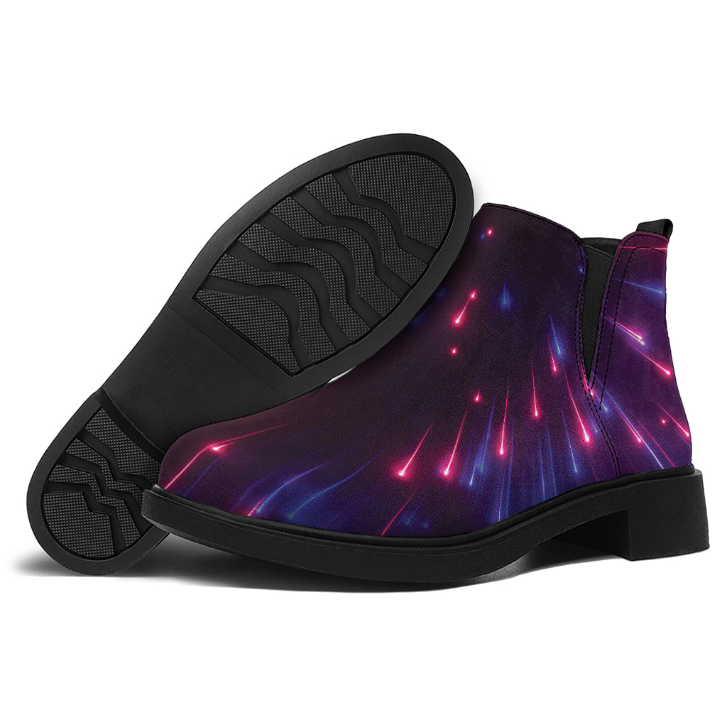 Cosmic Hyperspace Print Flat Ankle Boots